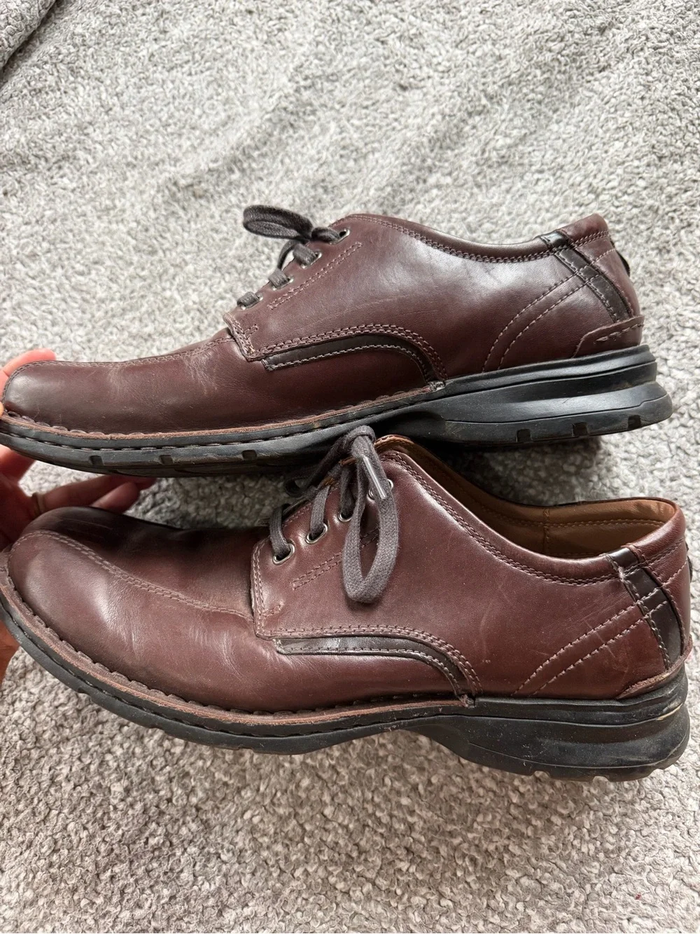 Men's Brown Leather Lace-Up Casual Dress Shoes